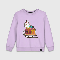Детский свитшот Котик на санях