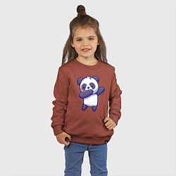 Свитшот хлопковый детский Dabbing panda, цвет: кирпичный — фото 2
