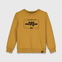 Свитшот хлопковый детский GTA6 gaming champion: рамка с лого и джойстиком, цвет: горчичный