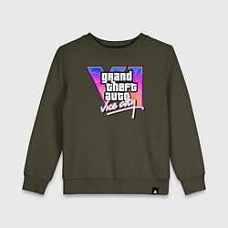 Свитшот хлопковый детский Gta 6 vice city, цвет: хаки