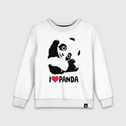 Свитшот хлопковый детский I love panda, цвет: белый