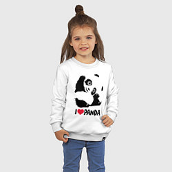 Свитшот хлопковый детский I love panda, цвет: белый — фото 2