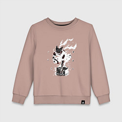 Свитшот хлопковый детский Гароу на камне, цвет: пыльно-розовый