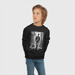 Свитшот хлопковый детский Чувак с бультерьером - Нью-Йорк, цвет: черный — фото 2