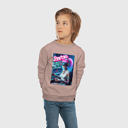 Свитшот хлопковый детский Barbie is an avid gamer, цвет: пыльно-розовый — фото 2