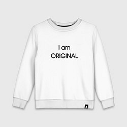 Свитшот хлопковый детский I am original, цвет: белый