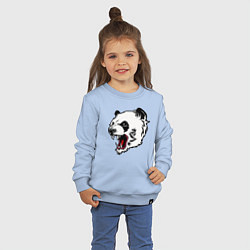 Свитшот хлопковый детский Оскал панды, цвет: мягкое небо — фото 2