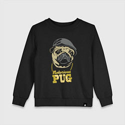 Свитшот хлопковый детский Notorious pug, цвет: черный