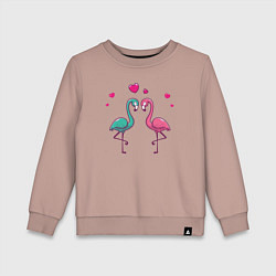 Свитшот хлопковый детский Flamingo love, цвет: пыльно-розовый