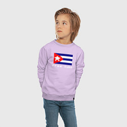 Свитшот хлопковый детский Free Cuba, цвет: лаванда — фото 2