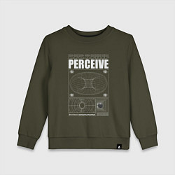 Свитшот хлопковый детский Perceive streetwear, цвет: хаки