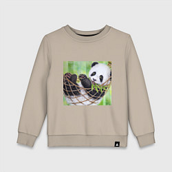 Свитшот хлопковый детский Панда медвед, цвет: миндальный