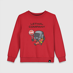 Свитшот хлопковый детский Lethal company: Stop Please, цвет: красный