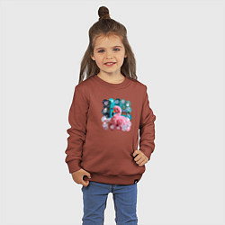 Свитшот хлопковый детский Розовый фламинго игрушка, цвет: кирпичный — фото 2