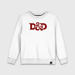 Свитшот хлопковый детский Днд дракон лого, цвет: белый