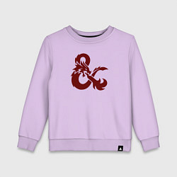 Свитшот хлопковый детский Подземелья и драконы лого, цвет: лаванда