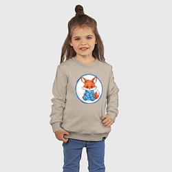 Свитшот хлопковый детский Милый Лапутик, цвет: миндальный — фото 2