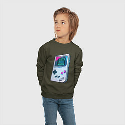 Свитшот хлопковый детский Гейм бой - тетрис, цвет: хаки — фото 2