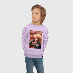 Свитшот хлопковый детский Barbies not dead - motto, цвет: лаванда — фото 2