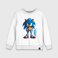 Свитшот хлопковый детский Sonic - poster style, цвет: белый