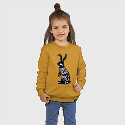 Свитшот хлопковый детский Какой-то кролик тебя любит, цвет: горчичный — фото 2