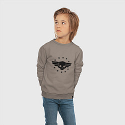 Свитшот хлопковый детский Helldivers 2: Stars Logo, цвет: утренний латте — фото 2