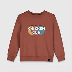 Свитшот хлопковый детский Chicken gun круги, цвет: кирпичный