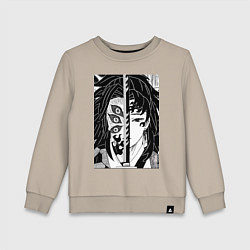 Свитшот хлопковый детский Клинок рассекающий демонов Ериичи Цугикуни Кокушиб, цвет: миндальный