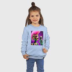 Свитшот хлопковый детский Barbie and punks not dead, цвет: мягкое небо — фото 2