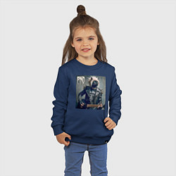 Свитшот хлопковый детский Cool cat - punks not dead, цвет: тёмно-синий — фото 2