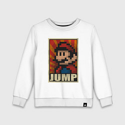 Свитшот хлопковый детский Jump Mario, цвет: белый