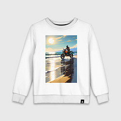 Свитшот хлопковый детский On the beach, цвет: белый