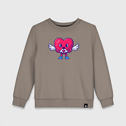 Свитшот хлопковый детский Heart angel, цвет: утренний латте