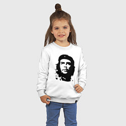 Свитшот хлопковый детский Черно-белый силуэт Че Гевара, цвет: белый — фото 2