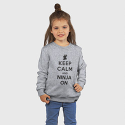 Свитшот хлопковый детский Keep calm and ninja on, цвет: меланж — фото 2