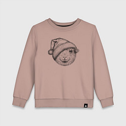 Свитшот хлопковый детский Новогодняя овечка, цвет: пыльно-розовый