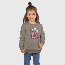 Свитшот хлопковый детский Лучший шеф, цвет: утренний латте — фото 2