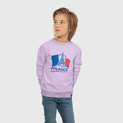 Свитшот хлопковый детский France, цвет: лаванда — фото 2
