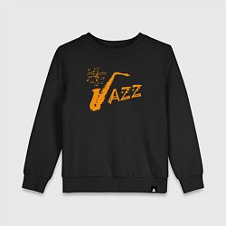 Свитшот хлопковый детский Jazz sax, цвет: черный