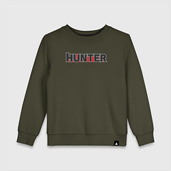 Свитшот хлопковый детский Hunter, цвет: хаки