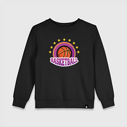 Свитшот хлопковый детский Basket stars, цвет: черный