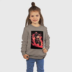 Свитшот хлопковый детский Мотокросс красные брызги, цвет: утренний латте — фото 2