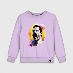 Свитшот хлопковый детский Фредди Меркьюри поет, цвет: лаванда