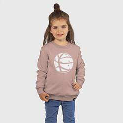 Свитшот хлопковый детский Basket balls, цвет: пыльно-розовый — фото 2