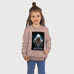 Свитшот хлопковый детский Assassins creed белый костюм, цвет: пыльно-розовый — фото 2