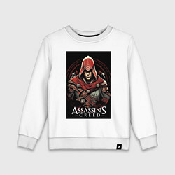 Свитшот хлопковый детский Assassins creed профиль игрока, цвет: белый