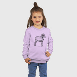 Свитшот хлопковый детский Барашек в новогодней шапке, цвет: лаванда — фото 2