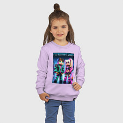 Свитшот хлопковый детский Барби и Кен - коллаборация с Майнкрафт, цвет: лаванда — фото 2