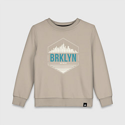 Свитшот хлопковый детский Brooklyn city, цвет: миндальный