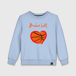 Свитшот хлопковый детский Basket love, цвет: мягкое небо